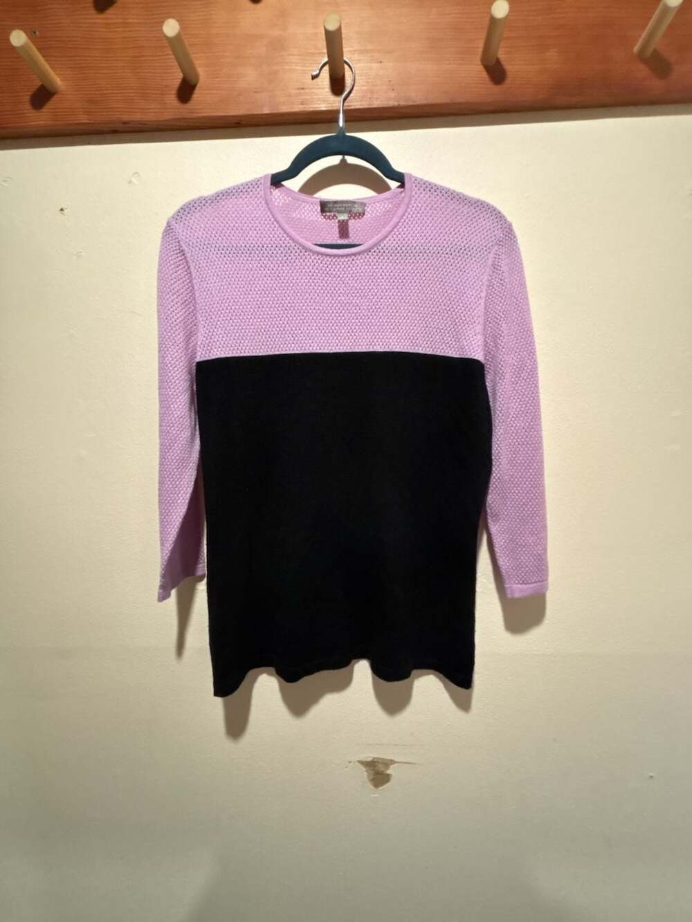 Neiman Marcus Cashmere Collection Sweater Size L Purple Black